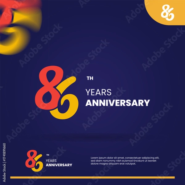 Obraz 86th anniversary logo design