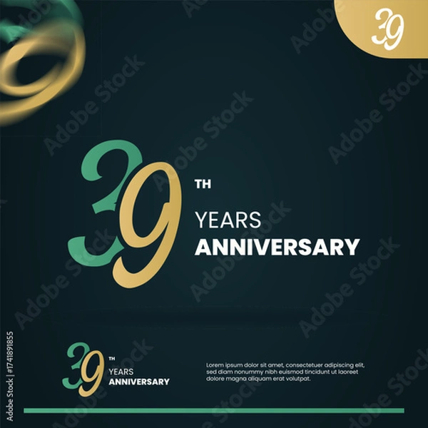 Obraz 39th anniversary logo design