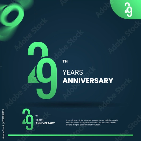 Obraz 29th anniversary logo design