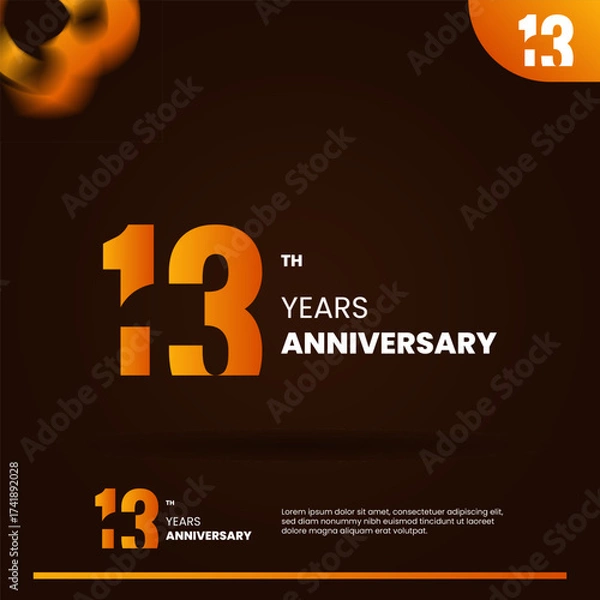 Obraz 13th anniversary logo design