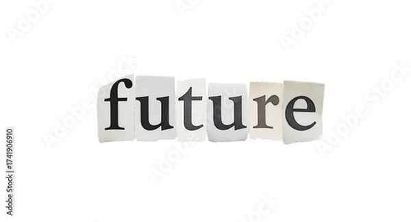Fototapeta Word Future Cut From Paper