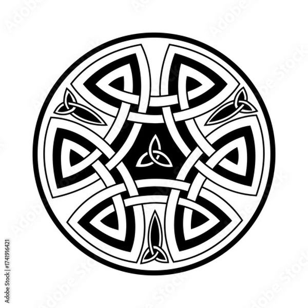 Obraz Scandinavian symbol with runes vector illustration