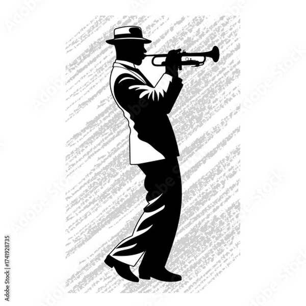 Obraz Black man playing the trumpet