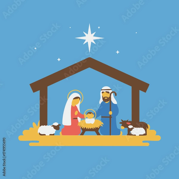 Obraz Nativity Scene Illustration