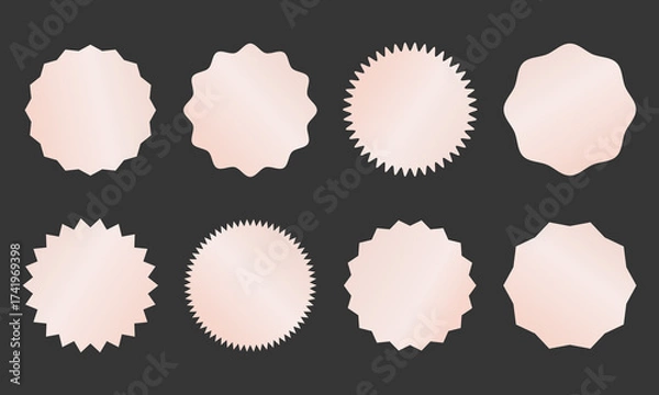 Obraz Vintage round label badge set with blank frames and sale stickers in vector design illustration