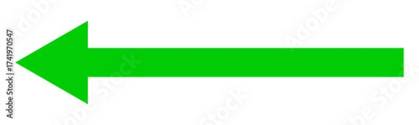 Obraz Straight and bold green long arrow. 