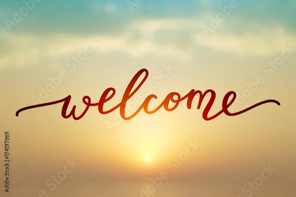Obraz welcome vector lettering
