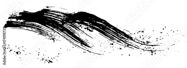 Obraz 書道　しぶき　毛筆イラスト