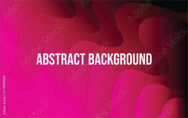Obraz Abstract wavy pink and red gradient background design, modern fluid layered pattern wallpaper
