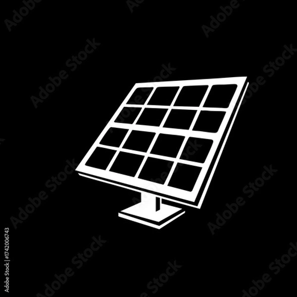 Fototapeta Modern solar panel icon representing renewable energy and sustainable power generation.