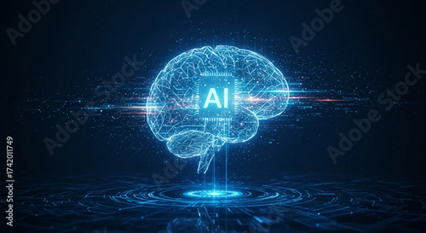 Fototapeta サイバー空間に広がるAIの可能性