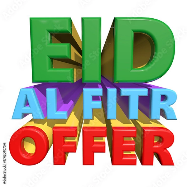 Obraz Eid al fitr offer 3d text promotion