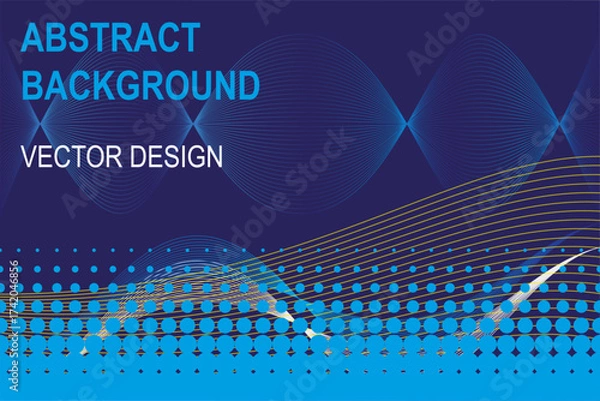 Obraz Abstract vector background with wave lines and dotted pattern