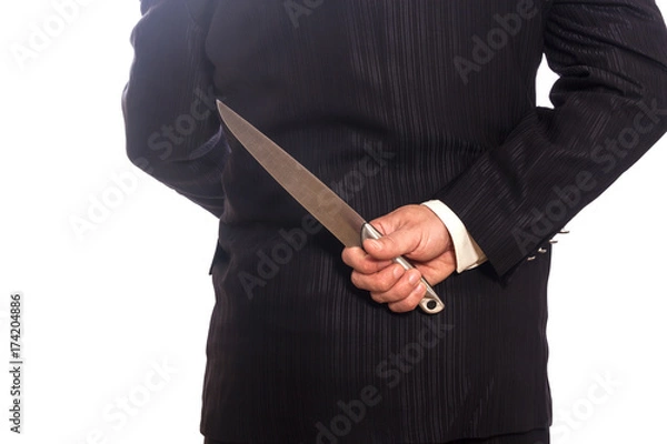 Obraz Geschäftsmann mit großem Messer