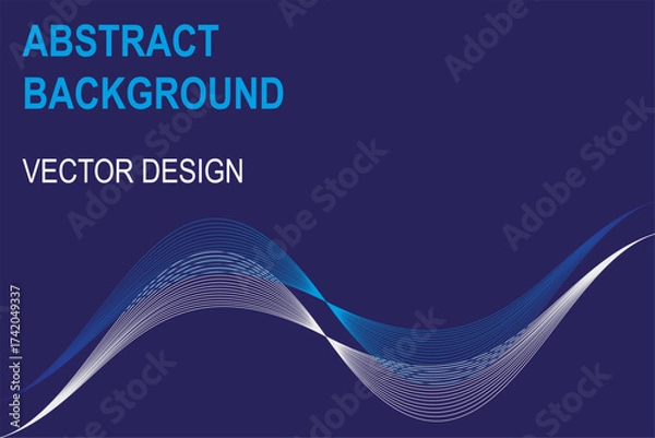 Obraz Abstract Blue Wave Lines Background – Modern Vector Design