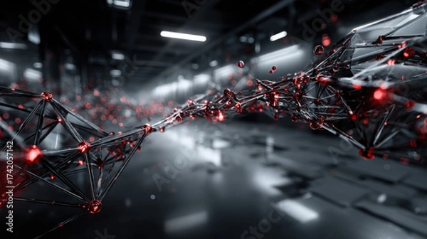 Obraz Artificial intelligence. Technology web background. Virtual concept