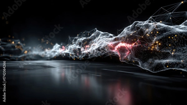 Obraz Big Data concept. Blockchain 3D illustration