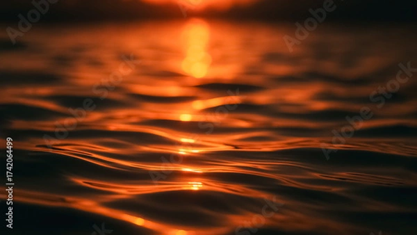 Fototapeta The sun's radiant kiss upon the water, transforming the waves into liquid gold, reflecting the sky. A tranquil scene of nature's artistic expression.