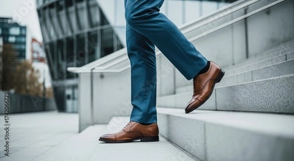 Fototapeta Elevate Your Style Mens Fashion Footwear and Ambition with a Sharp Business Image for Success 110 Char