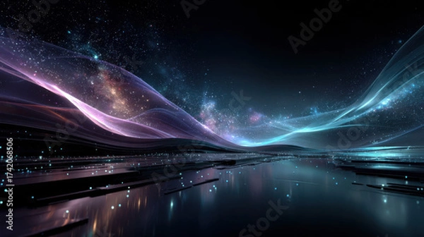 Obraz Big Neon Wave Background