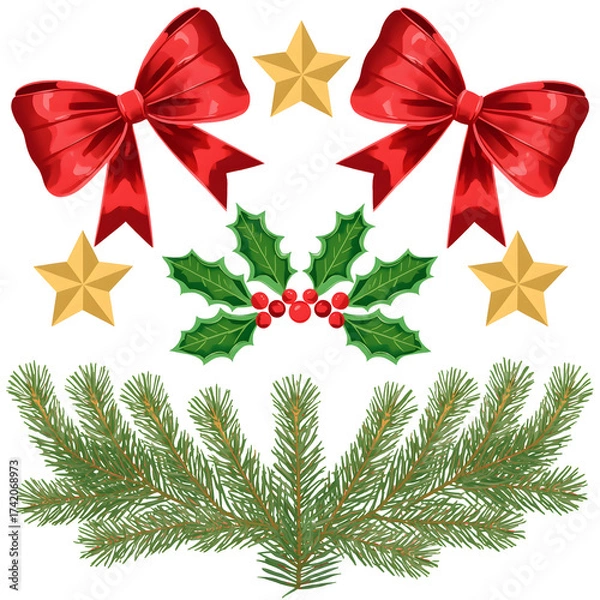 Obraz Winter Holiday Decoration Elements Vector