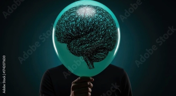 Fototapeta Creative mind concept depicting complexity of thought process and imagination for mental wellness presentations and reports