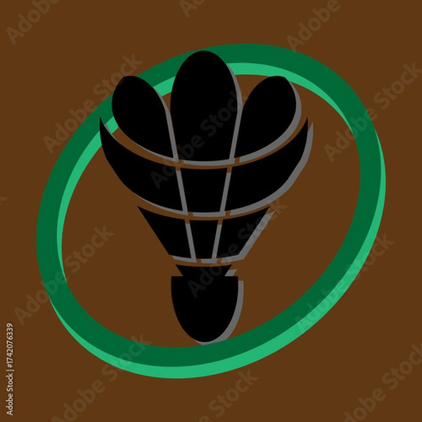 Obraz badminton logo with a circle