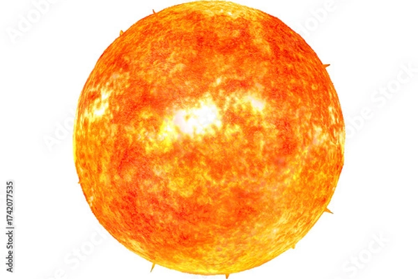 Obraz Sun with realistic texture, transparent background