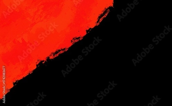 Fototapeta Red watercolor ink paint splash black background abstract texture artistic brush grunge colorful for business flyer template