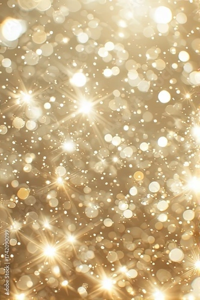 Fototapeta A dazzling cascade of golden sparkles and glowing bokeh lights fills the frame — radiant, festive, and perfect for luxury, celebration, or holiday-themed designs.