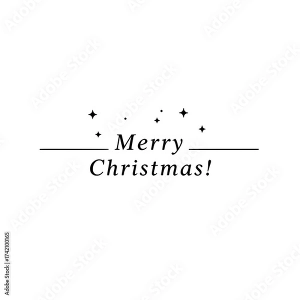 Obraz Icon with "Merry Christmas!" and sparkling elements representing festive wishes and holiday magic