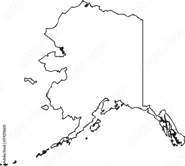 Fototapeta Alaska map outline