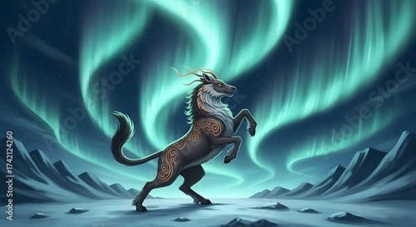 Fototapeta Majestic Mythical Animal in Enchanted Realm of Fantasy and Wonder