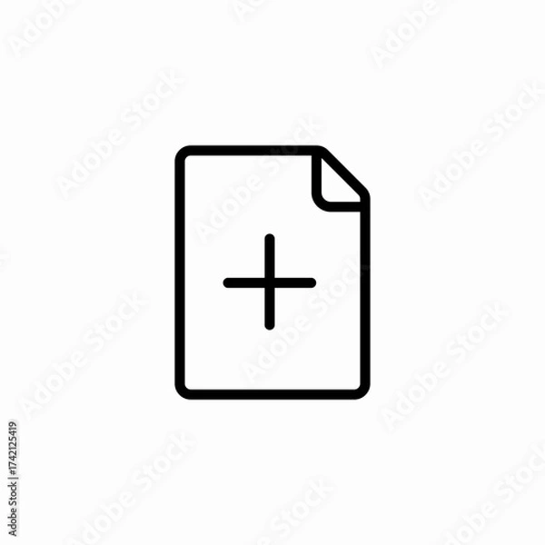 Obraz add new file icon sign vector