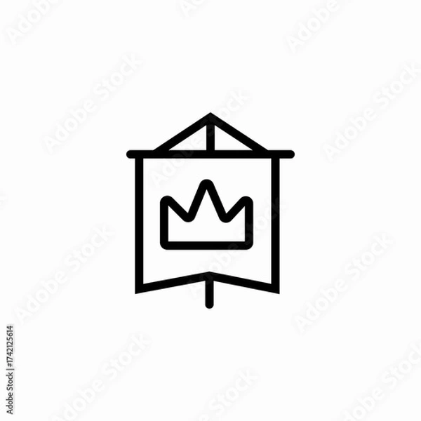Obraz banner with crown icon sign vector