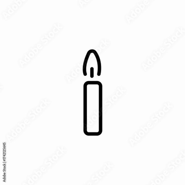 Obraz burning wax candle icon sign vector