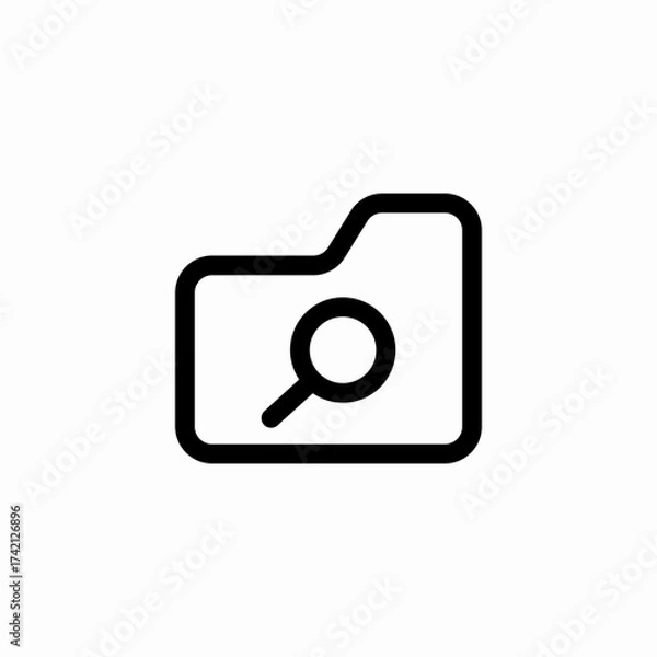 Fototapeta folder with magnifying glass icon sign vector