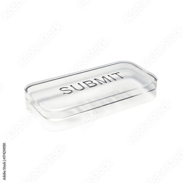 Fototapeta Transparent submit button concept isolated for interface design