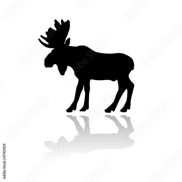 Fototapeta moose vector silhouette