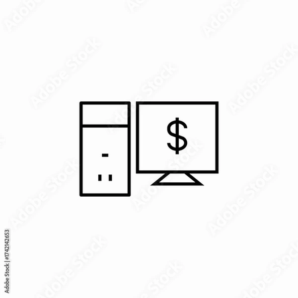 Fototapeta computer finance screen icon sign vector