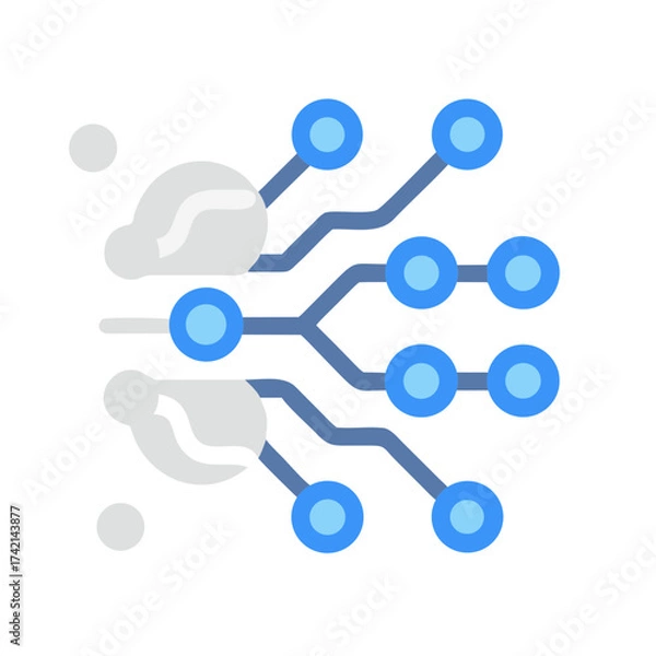 Fototapeta futuristic neural network icon