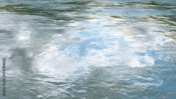 Fototapeta Gentle ripples on tranquil water surface. AI image