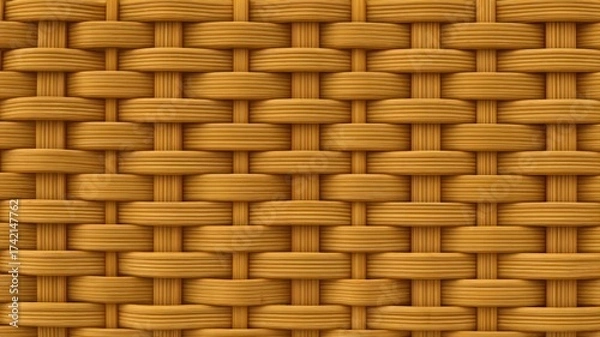 Fototapeta Intricate wooden texture woven pattern close-up. AI image