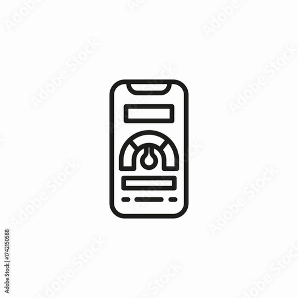 Obraz mobile speedometer app icon sign vector