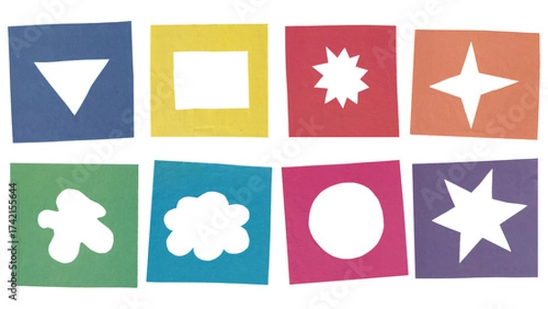 Obraz set of paper cut shapes 