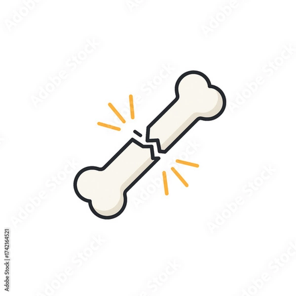 Obraz 骨折のカラーアイコン、素材、背景なし、資料作り、シンプル、医療