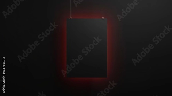 Fototapeta Black Friday Flyer Mockup with Red Glow on Dark Background for Promotional Design