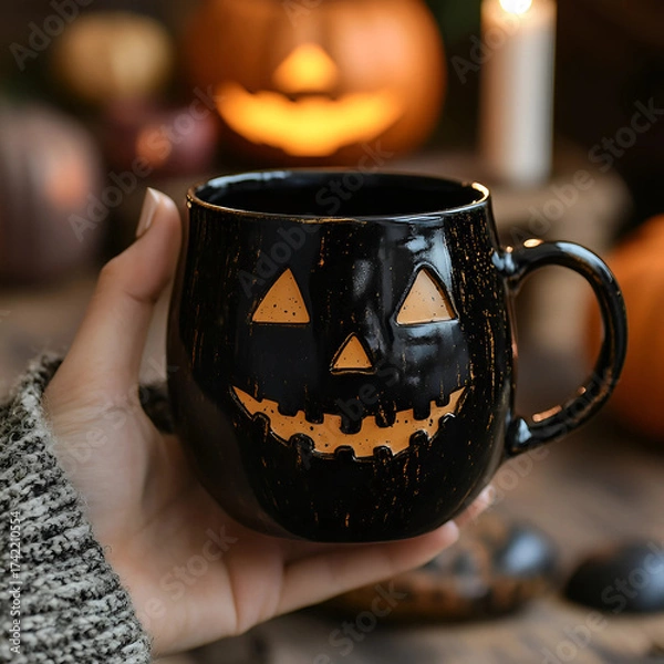 Obraz pumpkin mug halloween coffee