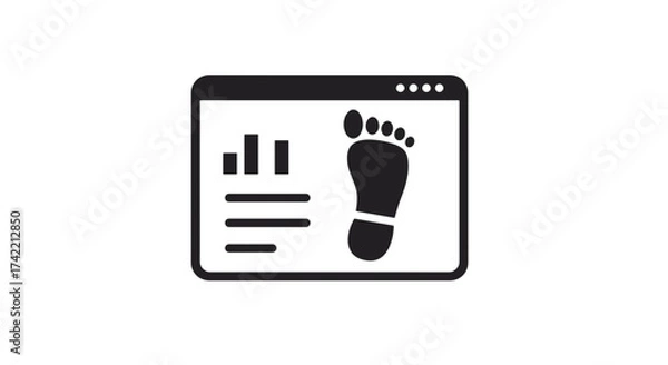 Fototapeta Digital Footprint Tracking and Web Analytics Interface Icon.