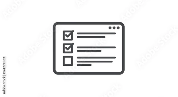 Obraz Online Checklist Browser Window Icon for Task Management and Web Forms.